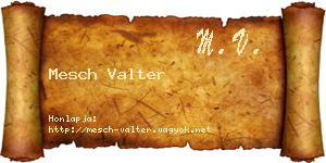 Mesch Valter névjegykártya